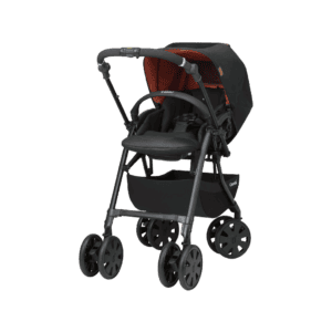 Combi Crossgo stroller in black, shown from the front.