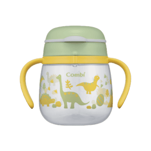 Combi LakuMug First Cup 240ml Step 2 (Dinosaur) in green.