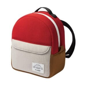Combi Way Mug pouch rucksack in red, shown from the front.