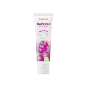 Combi Teteo grape gel toothpaste tube with grape illustrations.