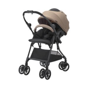 Combi Sugocal L Compact stroller with a brown canopy.