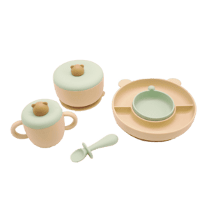 Combi Silicone Bear tableware gift set.