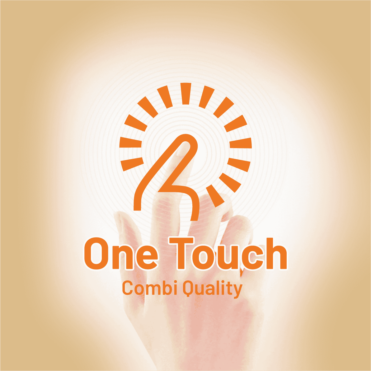 A fingertip pressing a control in the Combi OneTouch banner.
